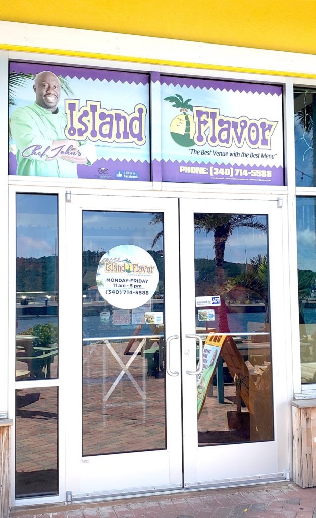 front of st. thomas restaurant Island Flavor